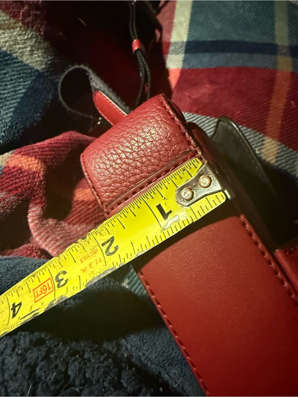 Michael Kors Red Pebbled Leather Crossbody with Branded Strap - Picture 7 of 7